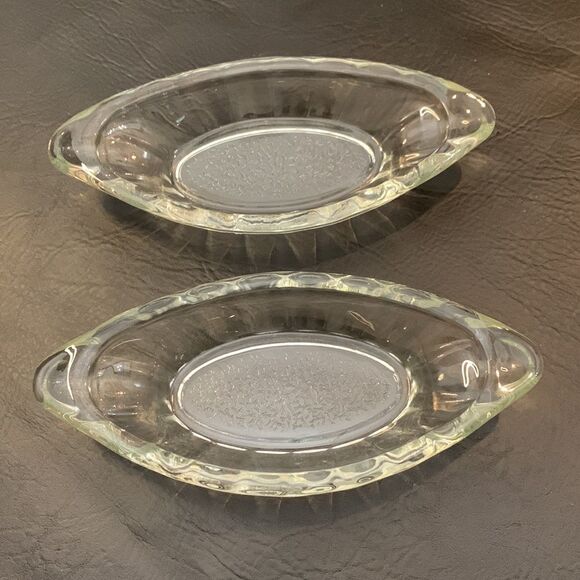 Clear Glass Banana Split Dessert Appetizer Seafood 10X4 Serving Dish Sold Set 2 - Picture 6 of 6